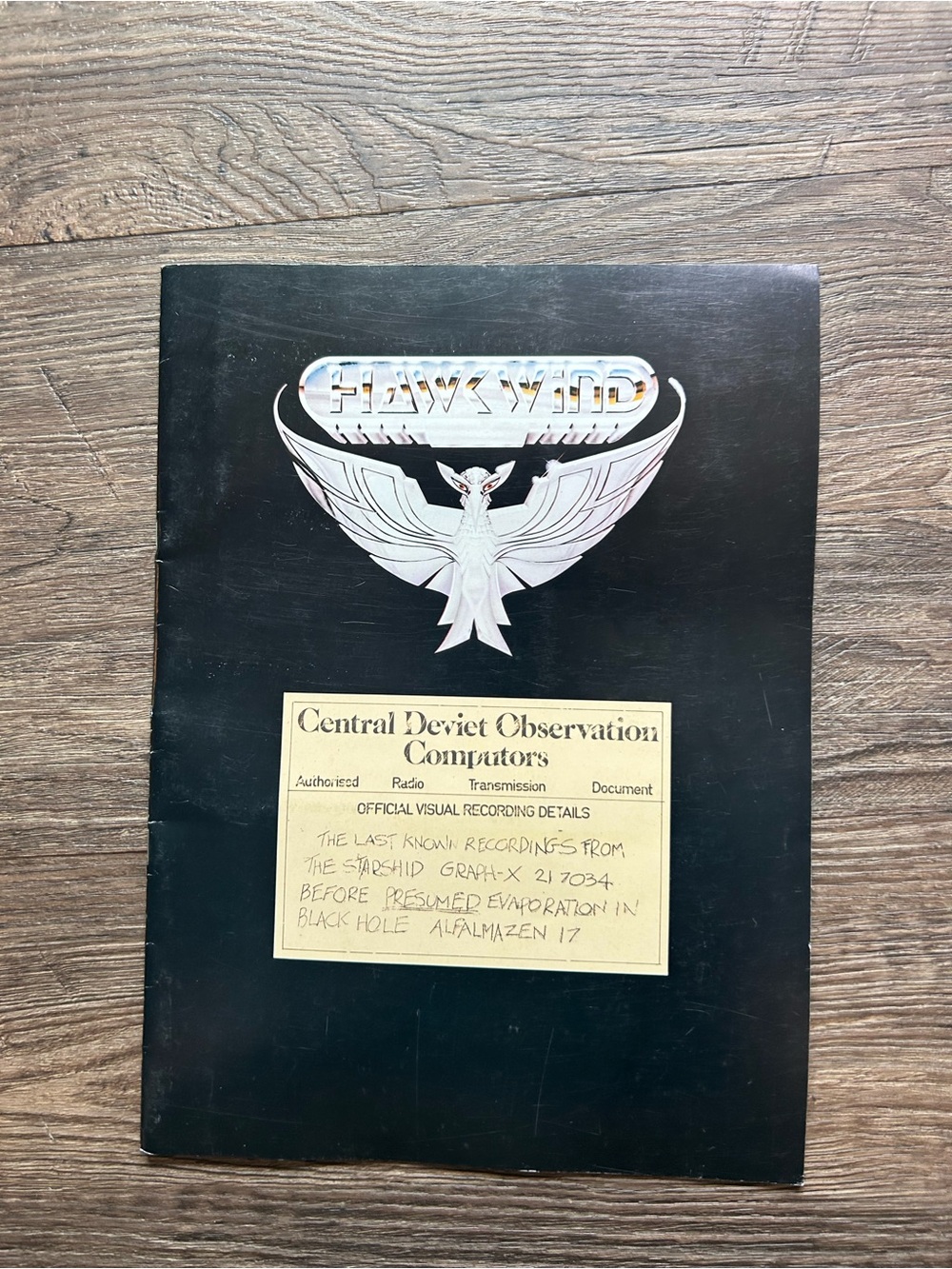 Hawkwind Tour/Album Booklet - Black with Silver  Metal Program